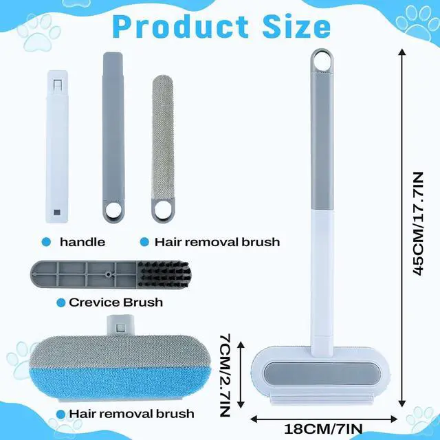 Alt view image 6 of 6 - Morofme Multifunctional Pet Hair Remover Tool 4 in 1 Dog and Cat Fur Removal Brush Pet Hair Remover Adjustable Lint Brush Handle Fur Remover Water Scraper for Window Furniture Carpets Sofa Car Clothes