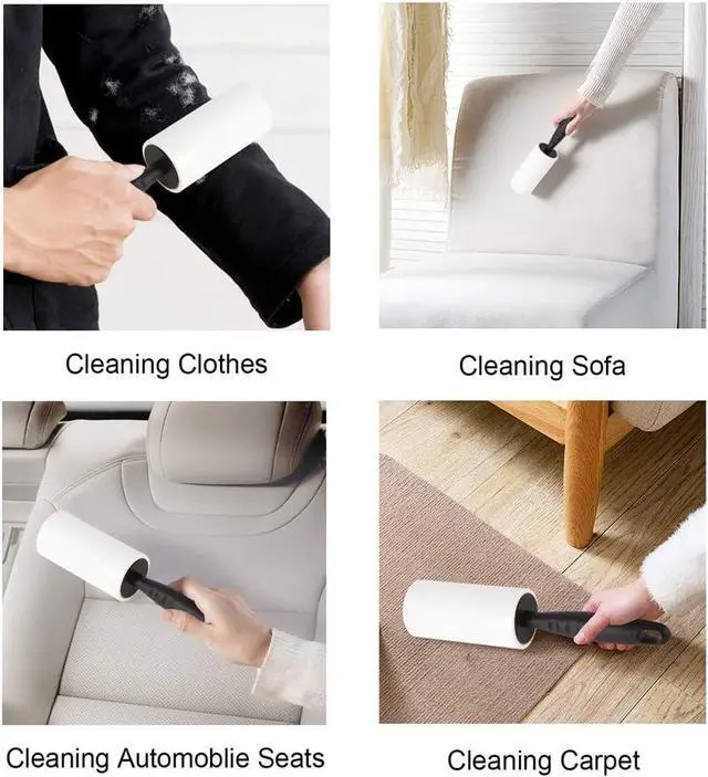 Alt view image 3 of 7 - COMMEMA Lint Rollers for Pet Hair Extra Sticky, Pet Hair Remover Set Brush for Dog & Cat Hair Removal, Clothes, Furniture, 2 Handles with 4 Refills, 240 Total Sheets