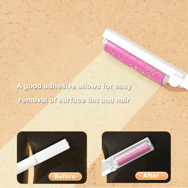 Alt view image 5 of 7 - Washable Gel Lint Roller 3 Pack, Large & Mini Pet Hair Remover, Pink