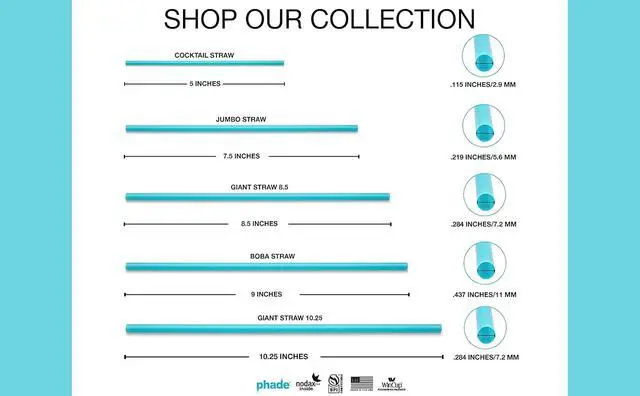 Alt view image 7 of 7 - phade Eco-Friendly Sustainable Marine Biodegradable, Compostable 7.75" Jumbo Straws, Un-wrapped, 1 Box - 50 Count
