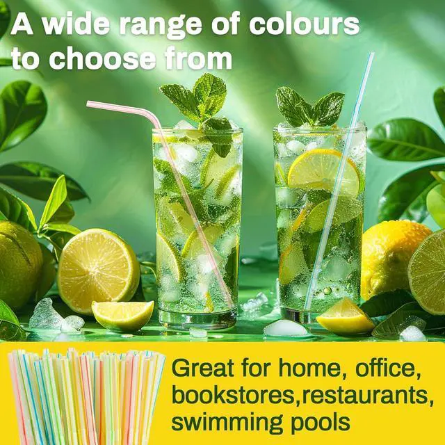 Alt view image 5 of 6 - MAQIHAN 200PCS Disposable Plastic Straws - Flexible Bendy Drinking Straws