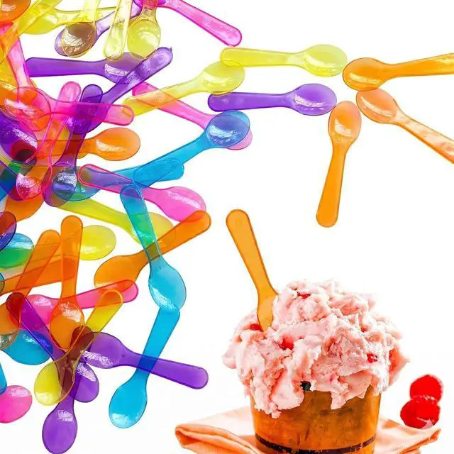 Main image of 100 PCS Mini Sample Spoons, 3 Inch Tasting Colorful Plastic Spoons