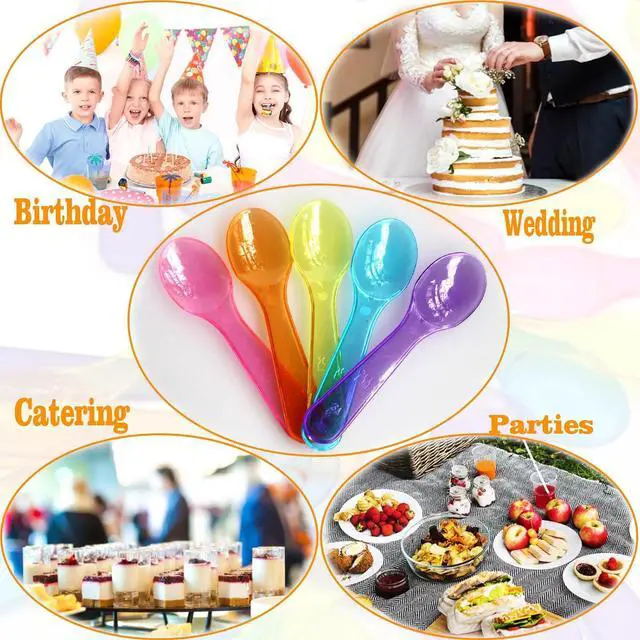 Alt view image 7 of 7 - 100 PCS Mini Sample Spoons, 3 Inch Tasting Colorful Plastic Spoons