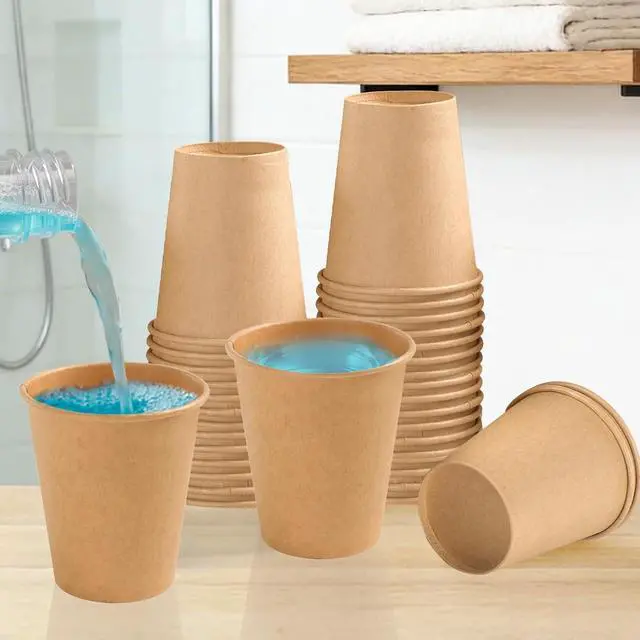Alt view image 6 of 6 - BYSNOW 100 Pack 5 oz Kraft Paper Cups, Small Disposable Bathroom Cups