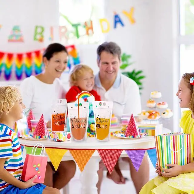Alt view image 3 of 7 - Patelai 20 Pieces Birthday Juice Pouches for Adults with Straws Heavy Duty Hand-held Translucent Reclosable Zipper Smoothie Pouches Stand-up Plastic Bags for Birthday Party Supplies