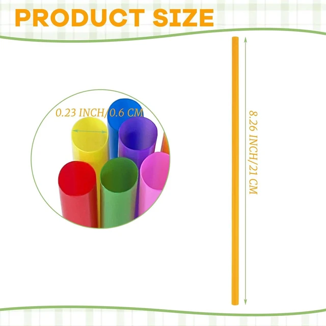 Alt view image 2 of 7 - KTOJOY 300 PCS Colorful Disposable Drinking Plastic Straws, 0.23" Diameter and 8.26" Long Straight Straws, Multicolour for Juice, Milk and Tea