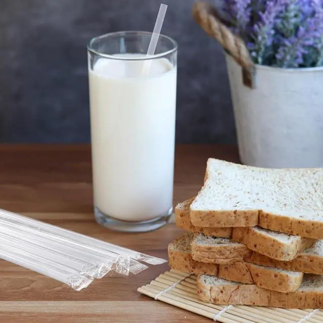 Alt view image 4 of 5 - 100Pcs Disposable Plastic Straws - Individually Wrapped Clear Straws