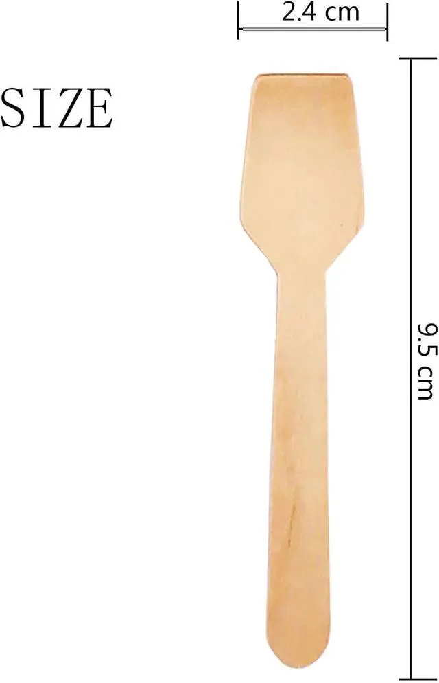 Alt view image 2 of 6 - Mini Wooden Spoons,4inch 200pcs Disposable Wooden Ice Cream Dessert Spoons,Biodegradable Compostable Birchwood