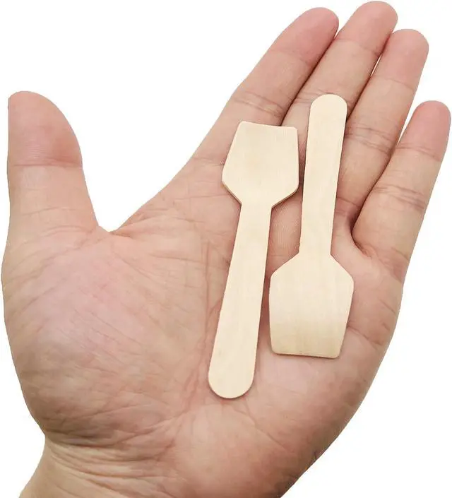 Alt view image 3 of 6 - Mini Wooden Spoons,4inch 200pcs Disposable Wooden Ice Cream Dessert Spoons,Biodegradable Compostable Birchwood
