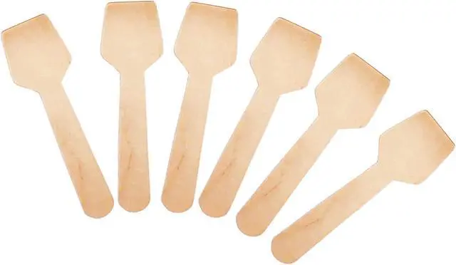 Alt view image 5 of 6 - Mini Wooden Spoons,4inch 200pcs Disposable Wooden Ice Cream Dessert Spoons,Biodegradable Compostable Birchwood