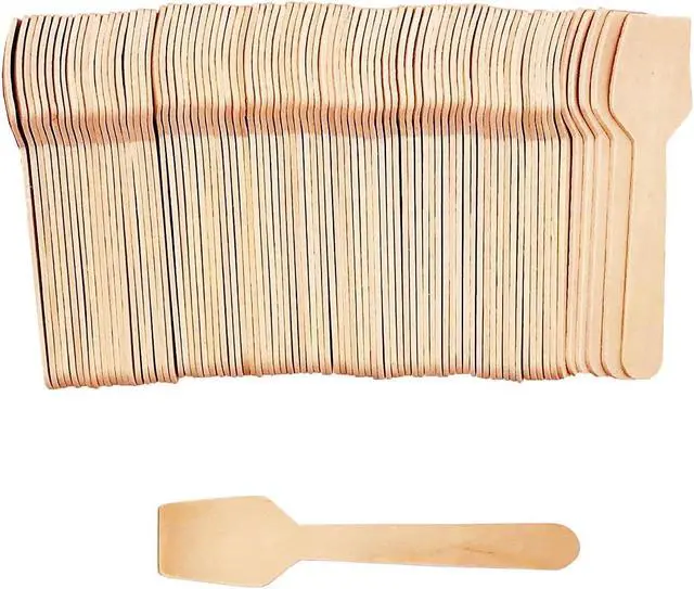 Alt view image 6 of 6 - Mini Wooden Spoons,4inch 200pcs Disposable Wooden Ice Cream Dessert Spoons,Biodegradable Compostable Birchwood