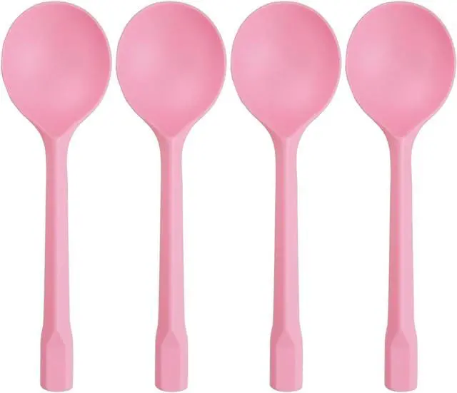 Main image of 100 Count Independent Packaging Soup Spoons, Heavy Disposable Plastic Spoons for Cake Dessert Ice Cream (Pink)