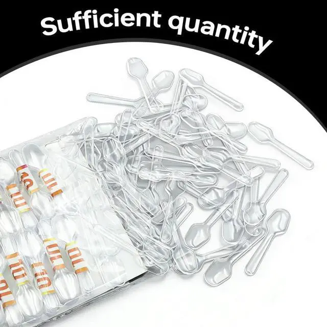 Alt view image 4 of 6 - 200pcs Mini Tasting Spoons for Desserts,Disposable Clear Plastic Spoons