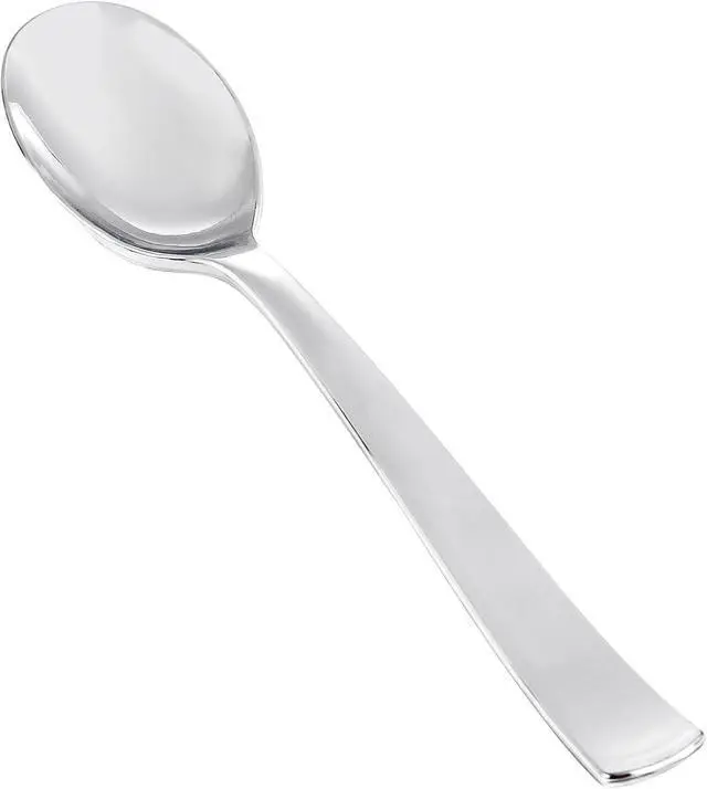 Main image of YOUBET 50PCS Silver Plastic Spoons for Party Dinners Wedding
