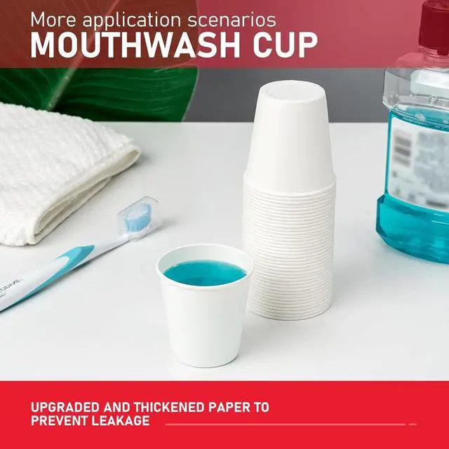 Alt view image 3 of 7 - 200 Pack 3 oz Bathroom Paper Cups, Small Bathroom Cups