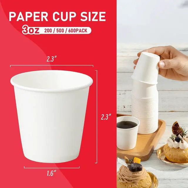 Alt view image 7 of 7 - 200 Pack 3 oz Bathroom Paper Cups, Small Bathroom Cups
