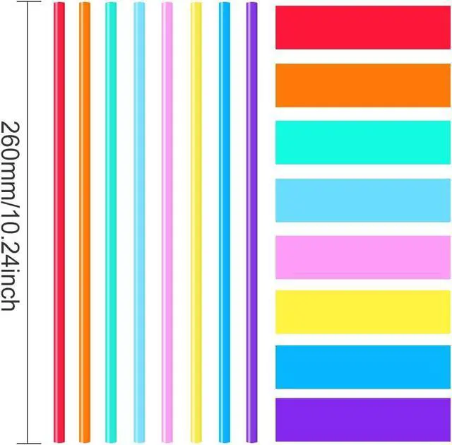 Alt view image 2 of 7 - 100 Pcs Colorful Plastic Long Disposable Drinking Straws