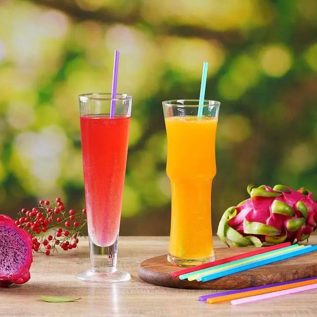 Alt view image 5 of 7 - 100 Pcs Colorful Plastic Long Disposable Drinking Straws