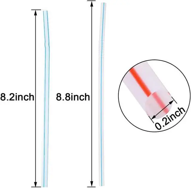 Alt view image 5 of 6 - Luszmoax 200 Pcs Plastic Straws Disposable -Straws Drinking Plastic -8.8inch Long Bendy Straws -Flexible Bendable Drinking Straw