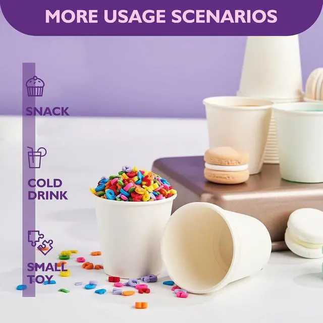Alt view image 6 of 6 - 3 oz Disposable Paper Cups, Mouthwash Cups, Small Coffee Cups for Bathroom Rinsing, Mini Water Drinking Cups for Espresso, Samples, 200 Pack