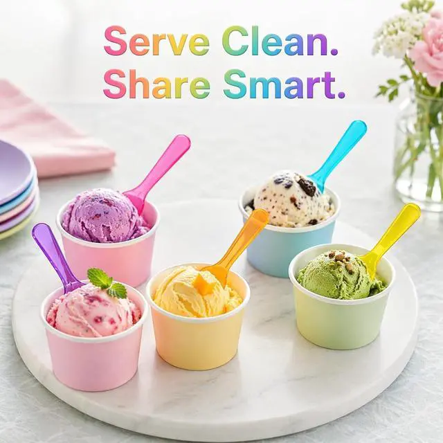 Alt view image 7 of 7 - Zerobe Mini Tasting Spoons: Disposable Plastic Dessert Spoons 100pcs