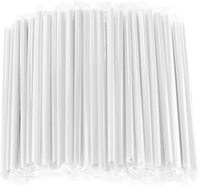 Main image of 100 Pcs Clear Boba Straws Smoothie Straws,Individually Wrapped Disposable Plastic Jumbo Large Wide-mouthed Milkshake Drinking Straws(0.43" Diameter and 9.45" long)