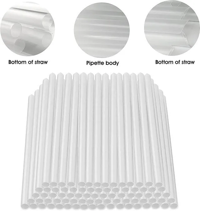 Alt view image 3 of 7 - 100 Pcs Clear Boba Straws Smoothie Straws,Individually Wrapped Disposable Plastic Jumbo Large Wide-mouthed Milkshake Drinking Straws(0.43" Diameter and 9.45" long)