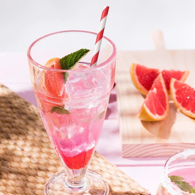Alt view image 2 of 7 - Paper Straws, 100 Pcs Red Striped Straws 7.7 Inch Disposable Drinking Straw Party Straw for Bridal Shower New Year Birthday Wedding Juice Coffee Cold Drinks Cocktail Party Decoration Supplies