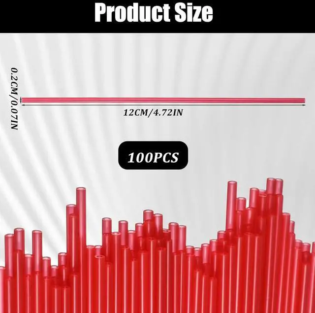 Alt view image 2 of 7 - 100 Pcs Spray Can Straws 4.7 inch Spray Can Replacement Straws Red Plastic Extension Straw for Narrow Space Paint Cleaner Lubricant Oil