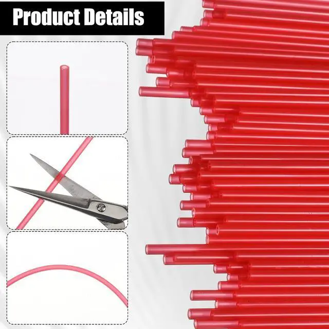 Alt view image 3 of 7 - 100 Pcs Spray Can Straws 4.7 inch Spray Can Replacement Straws Red Plastic Extension Straw for Narrow Space Paint Cleaner Lubricant Oil