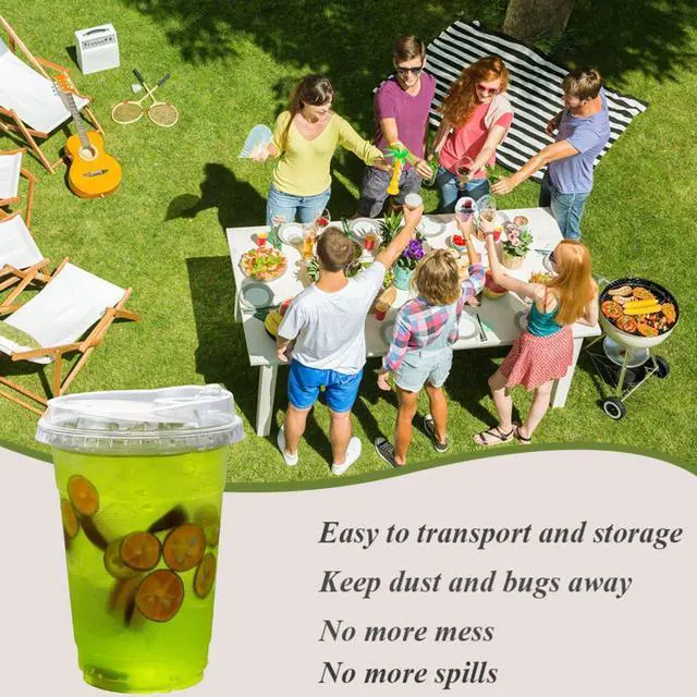 Alt view image 6 of 6 - Artpreti 12 oz Clear Plastic Cups with Strawless Sip Lids, Disposable Plastic Coffee Cups with Lids, To Go Cups for Iced Coffee, Smoothies, Soda, or Any Cold Drinks, 25Sets