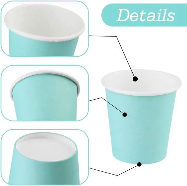Alt view image 3 of 7 - Wuadua 100 Pack 3 oz Bathroom Paper Cups Blue Small Mouthwash Cups