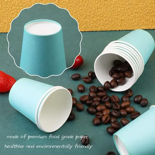 Alt view image 4 of 7 - Wuadua 100 Pack 3 oz Bathroom Paper Cups Blue Small Mouthwash Cups