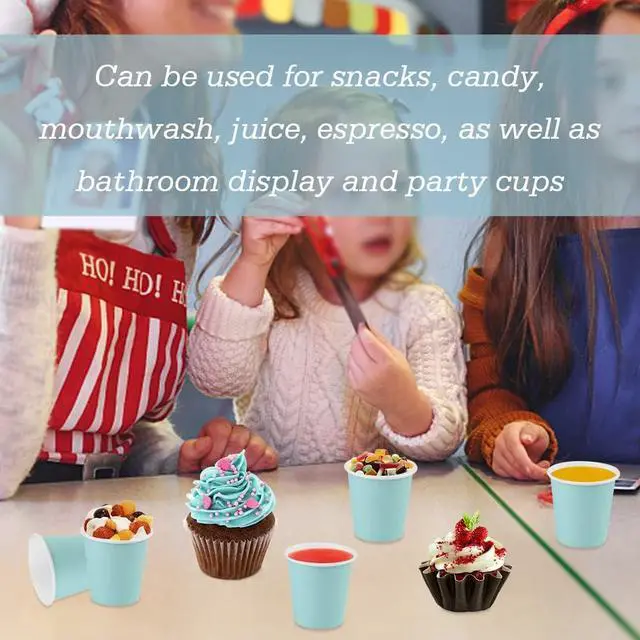 Alt view image 6 of 7 - Wuadua 100 Pack 3 oz Bathroom Paper Cups Blue Small Mouthwash Cups