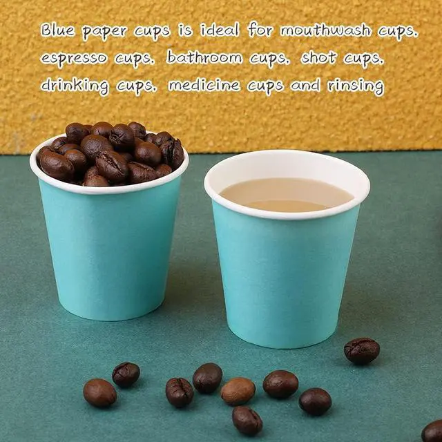 Alt view image 7 of 7 - Wuadua 100 Pack 3 oz Bathroom Paper Cups Blue Small Mouthwash Cups