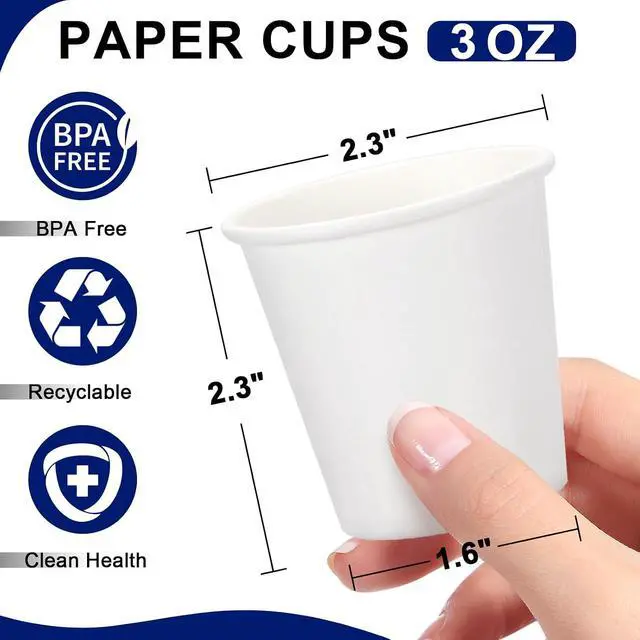 Alt view image 2 of 6 - BYSNOW 100 Pack 3 oz Paper Cups, Small Disposable Bathroom Cups