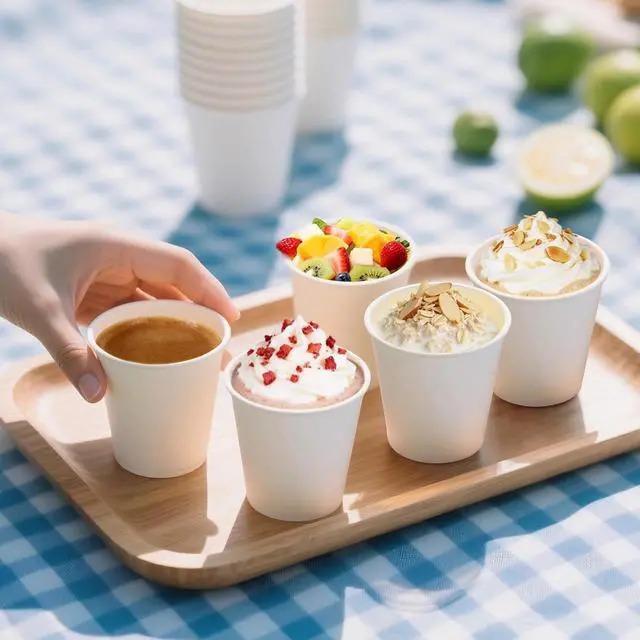 Alt view image 5 of 6 - BYSNOW 100 Pack 3 oz Paper Cups, Small Disposable Bathroom Cups