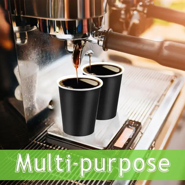 Alt view image 5 of 7 - 50 Pack 8oz Black Paper Cups Disposable Paper Coffee Cups