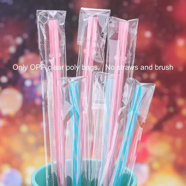 Alt view image 5 of 6 - Dakoufish Straws Carrying bags,Long Self Sealing Cellophane Bags 1x11 Inches 100 Pcs,Clear OPP Poly Bag