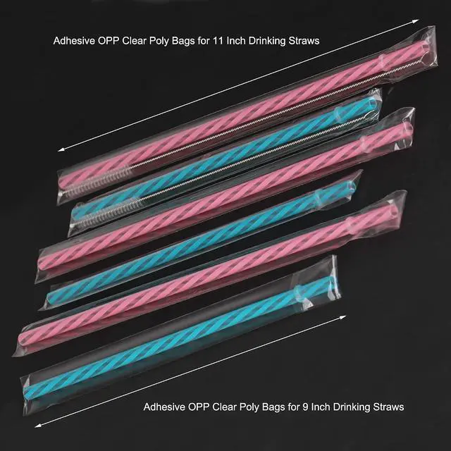 Alt view image 3 of 6 - Dakoufish Straws Carrying bags,Long Self Sealing Cellophane Bags 1x11 Inches 100 Pcs,Clear OPP Poly Bag