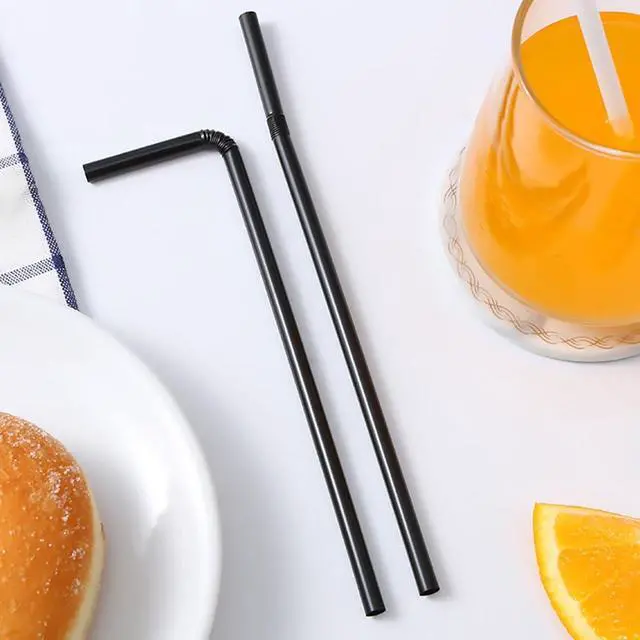 Alt view image 3 of 7 - Flexible Plastic Straws Bendable for Drinking, Diameter 5 MM Length 21 CM (8.27 Inches), 100 PCS, Black, Standard Long