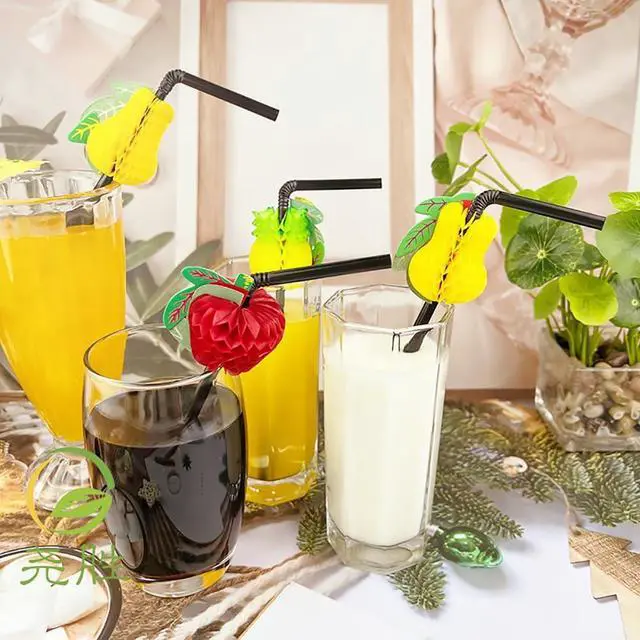 Alt view image 7 of 7 - Flexible Plastic Straws Bendable for Drinking, Diameter 5 MM Length 21 CM (8.27 Inches), 100 PCS, Black, Standard Long
