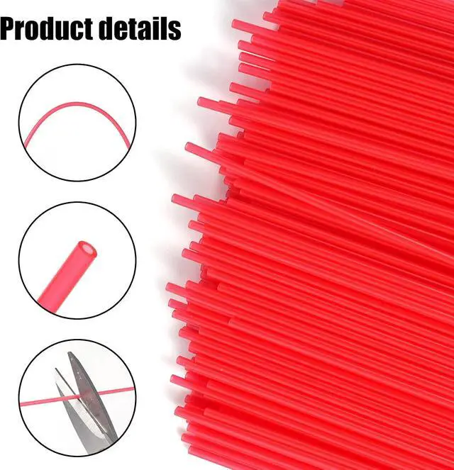 Alt view image 4 of 7 - 200pcs Spray Can Straws, 4.72in Long Red PP Material Nozzle Extension Tubes