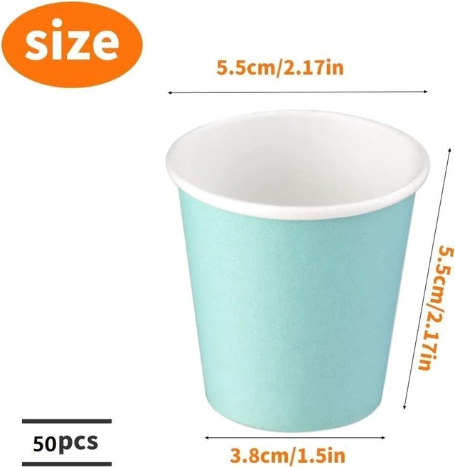 Alt view image 2 of 7 - 50 Pack Bathroom Cups, 3 oz Small Paper Cups, Blue Mouthwash Cups