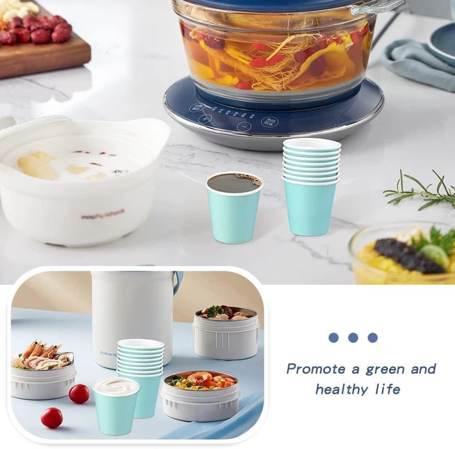 Alt view image 3 of 7 - 50 Pack Bathroom Cups, 3 oz Small Paper Cups, Blue Mouthwash Cups