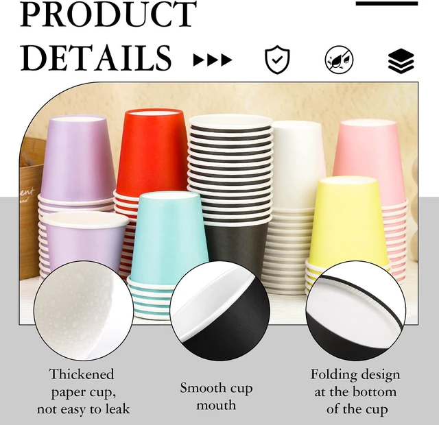 Alt view image 5 of 7 - 50 Pack Bathroom Cups, 3 oz Small Paper Cups, Blue Mouthwash Cups