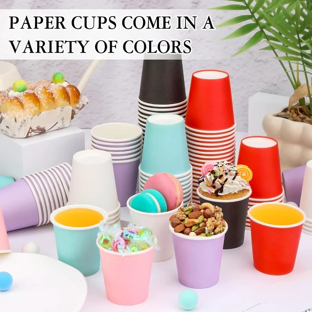 Alt view image 7 of 7 - 50 Pack Bathroom Cups, 3 oz Small Paper Cups, Blue Mouthwash Cups
