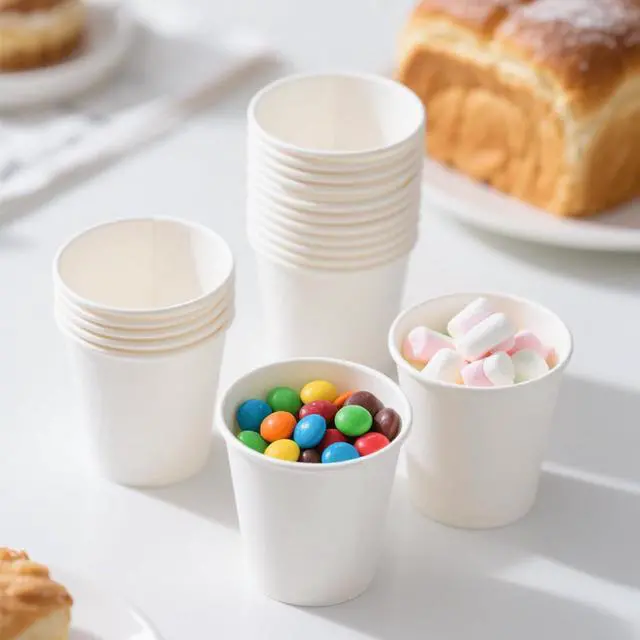 Alt view image 6 of 7 - 3oz Disposable Paper Cups,100 Pack Bathroom Mouthwash Cups(White)