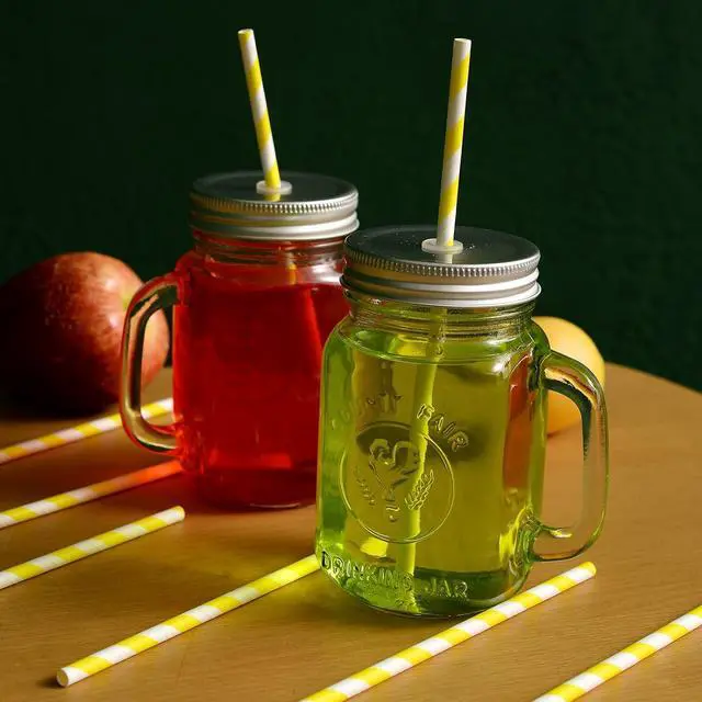 Alt view image 6 of 7 - YAOSHENG Yellow Paper Straws, 100 Pack Biodegradable Disposable Drinking Straws for Party