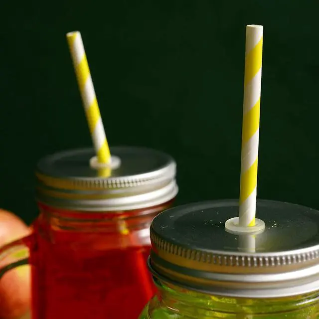 Alt view image 7 of 7 - YAOSHENG Yellow Paper Straws, 100 Pack Biodegradable Disposable Drinking Straws for Party